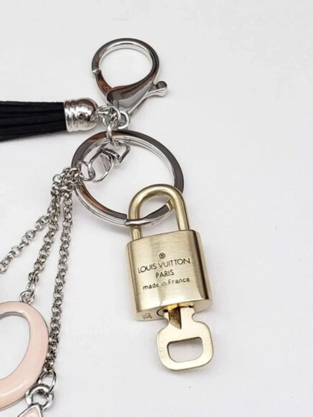 Authentic Louis Vuitton Gold Lock & Key 🔑 Unbranded Flower Keychain Charm